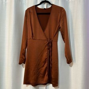 Burnt Orange Satin dress